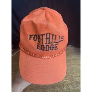 Vintage Foothill‎ Lodge Hunting South Dakota Camo Snapback Cap Hat Orange Rope
